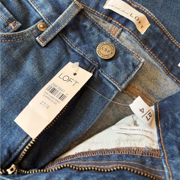 NWT LOFT Curvy Skinny Crop Slim Pocket Ankle Scrunch Denim Jeans, Size 4/27 - Picture 12 of 12